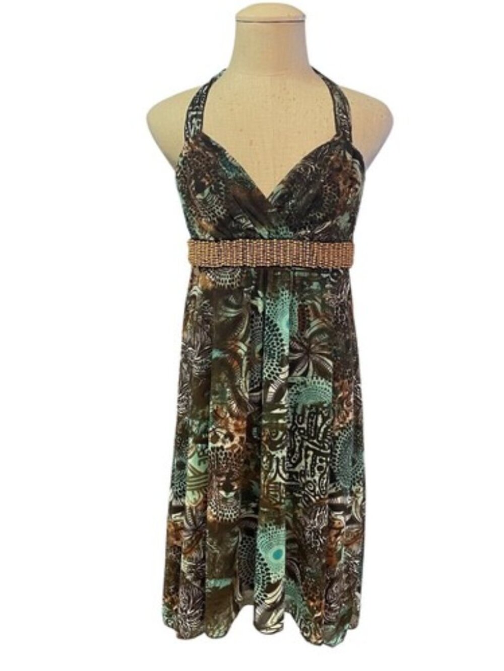 City Triangles Womens Y2K Babydoll Halter Dress Size S Festival Boho 90s Travel